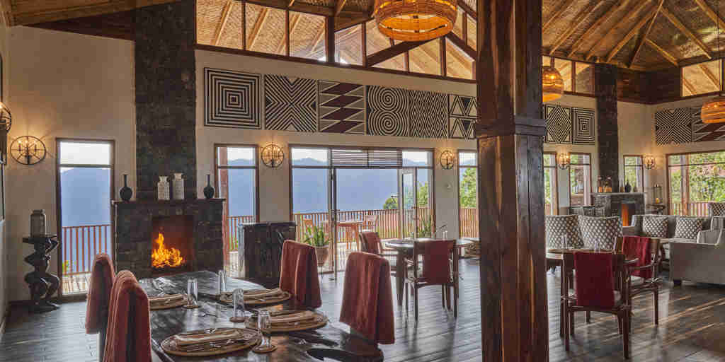 dining room, nkuringo bwindi gorilla lodge, bwindi impenetrable national park, uganda