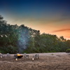 camp fire, saseka tented camp, kruger national park, south africa