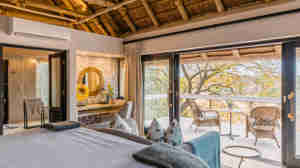 bedroom view, outdoor viewing area, thornybush game lodge, game reserve, south africa