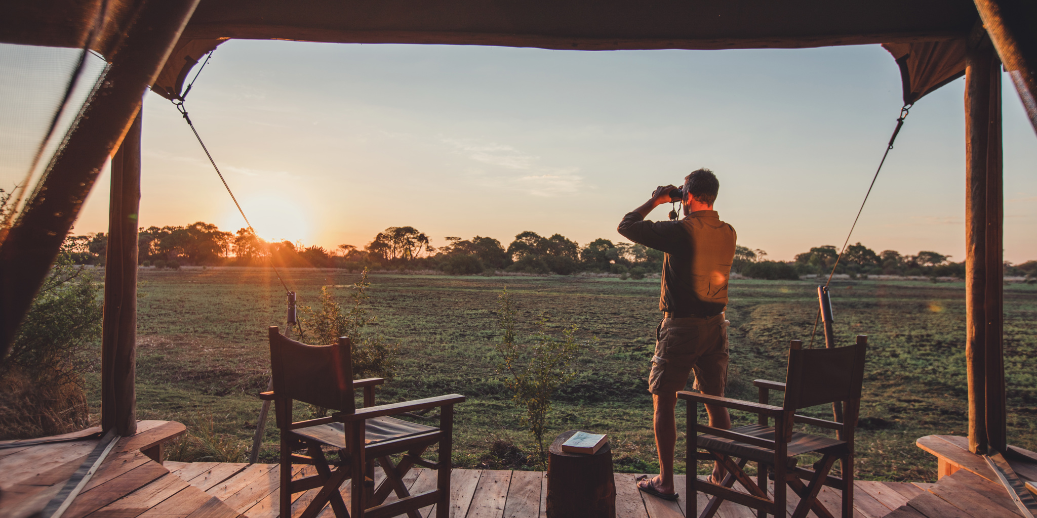 viewing deck, musekse camp, kafue national park, zambia