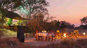 evening dining,  ntemwa busanga, kafue national park, zambia