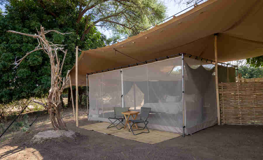 camp exterior,  chula island, lower zambezi national park