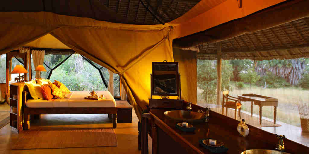 tented suite, siwandu camp, nyerere national park, tanzania