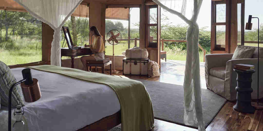 double bedroom, the serengeti, sanctuary kusini camp, tanzania
