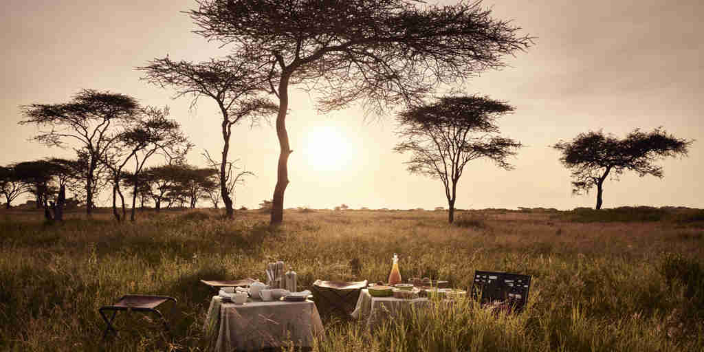 safari dining, the serengeti, sanctuary kusini camp, tanzania