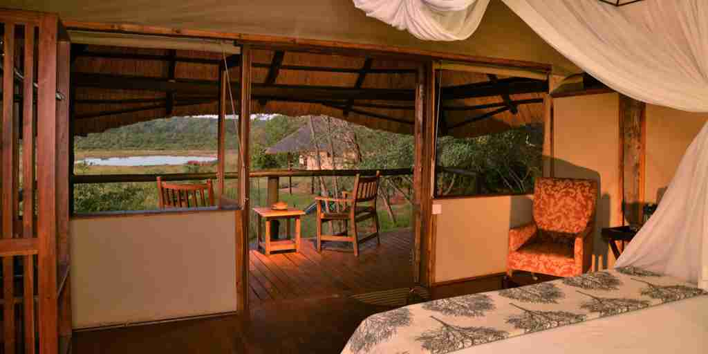 bedroom deck, ivory safari lodge, hwange national park. zimbabwe