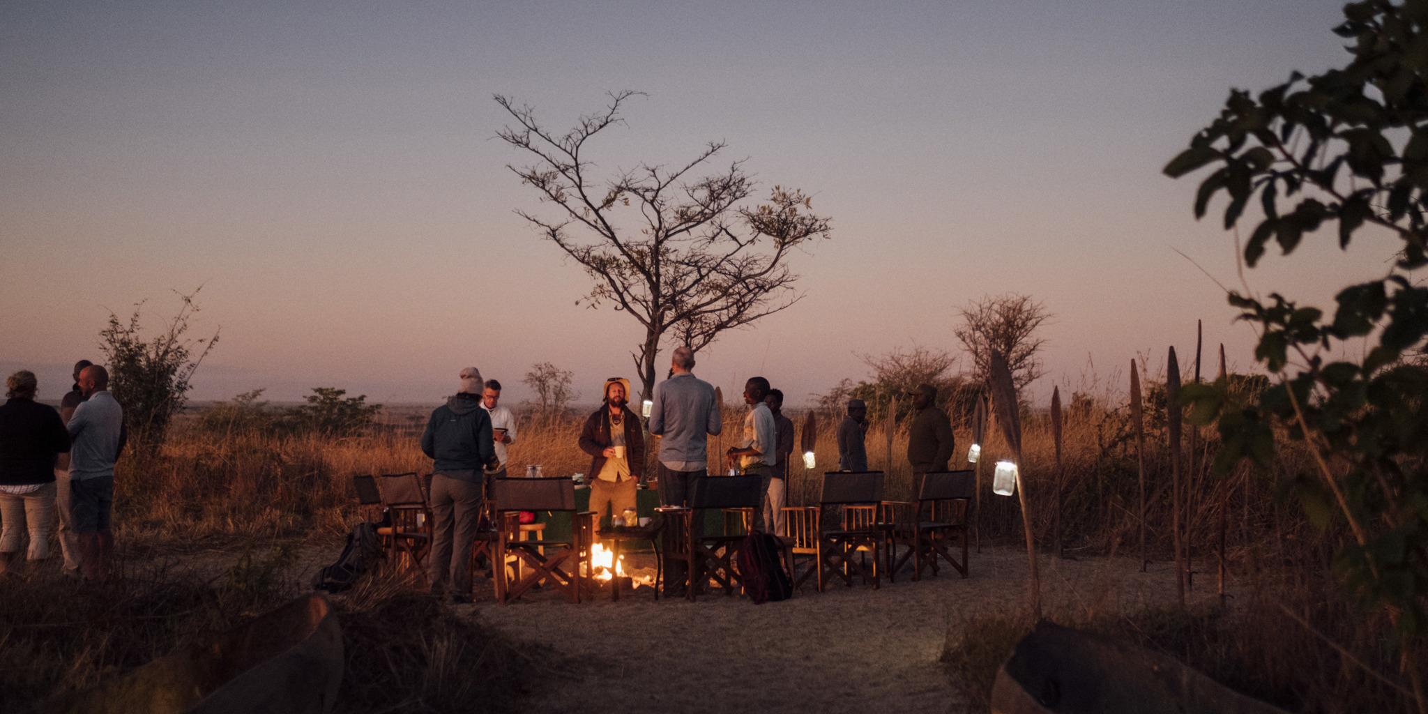 camp fire, usanga expedition camp, ruaha national park, tanzania