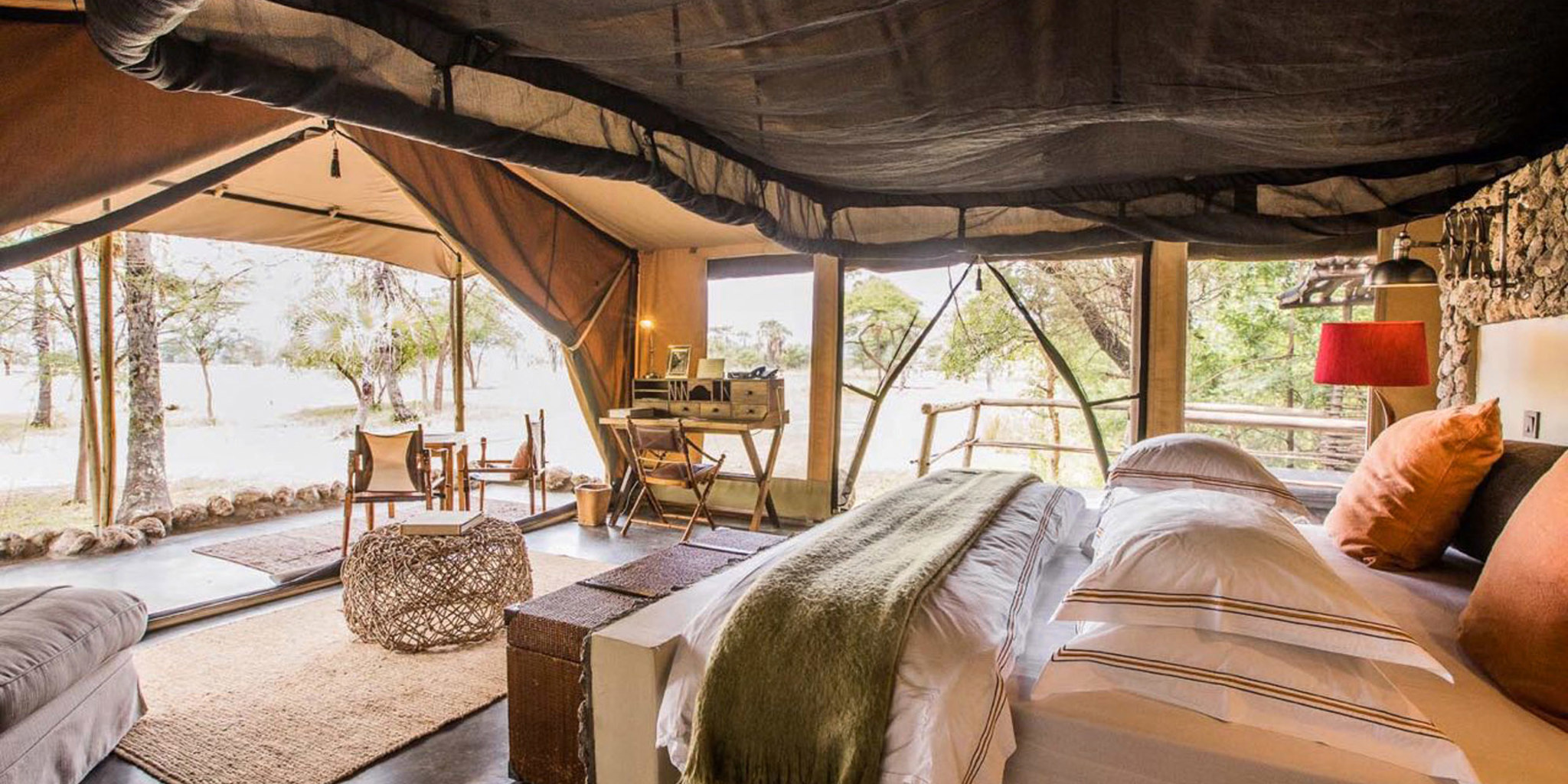 luxury bedroom, chem chem safari lodge, tarangire national park, tanzania