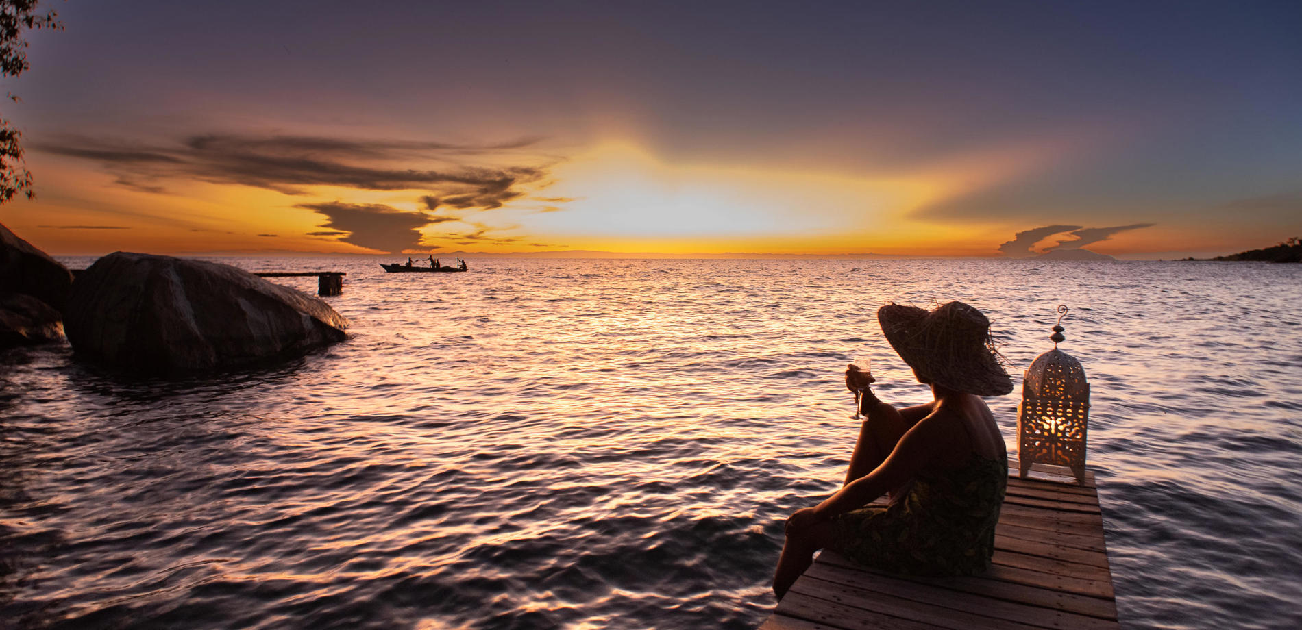 sundowners, beach look out,  kaya mawa, malawi