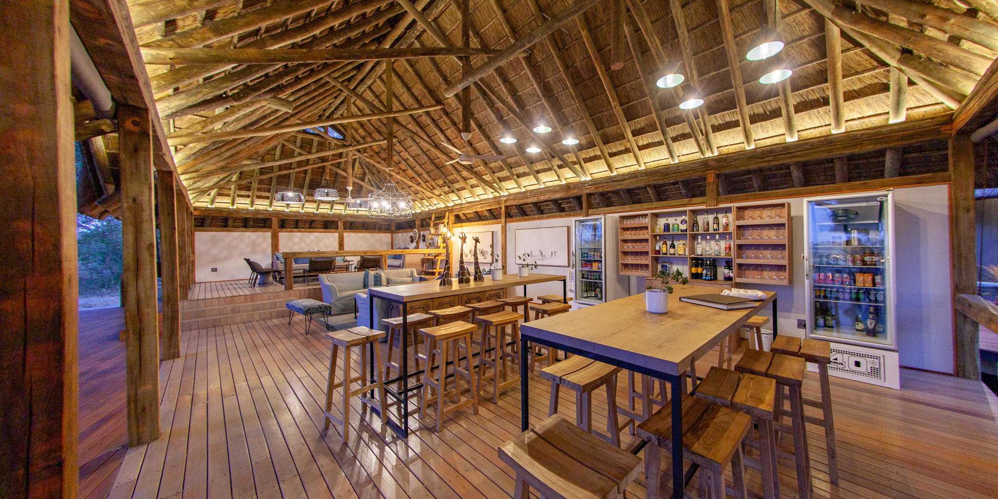 Bar tables, Kwando Splash Camp, Botswana