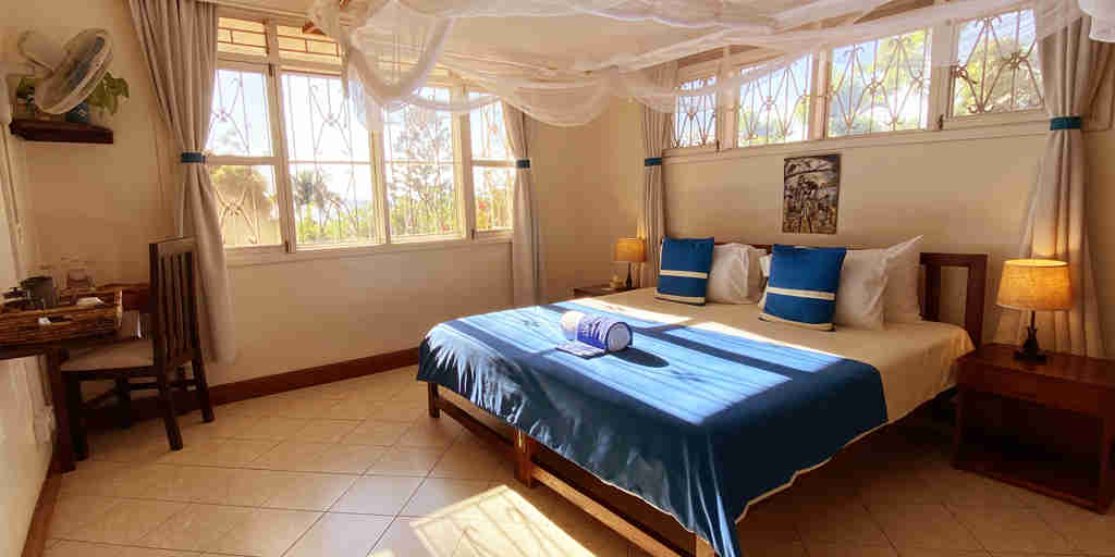 bedroom, karibu guesthouse, entebbe, uganda