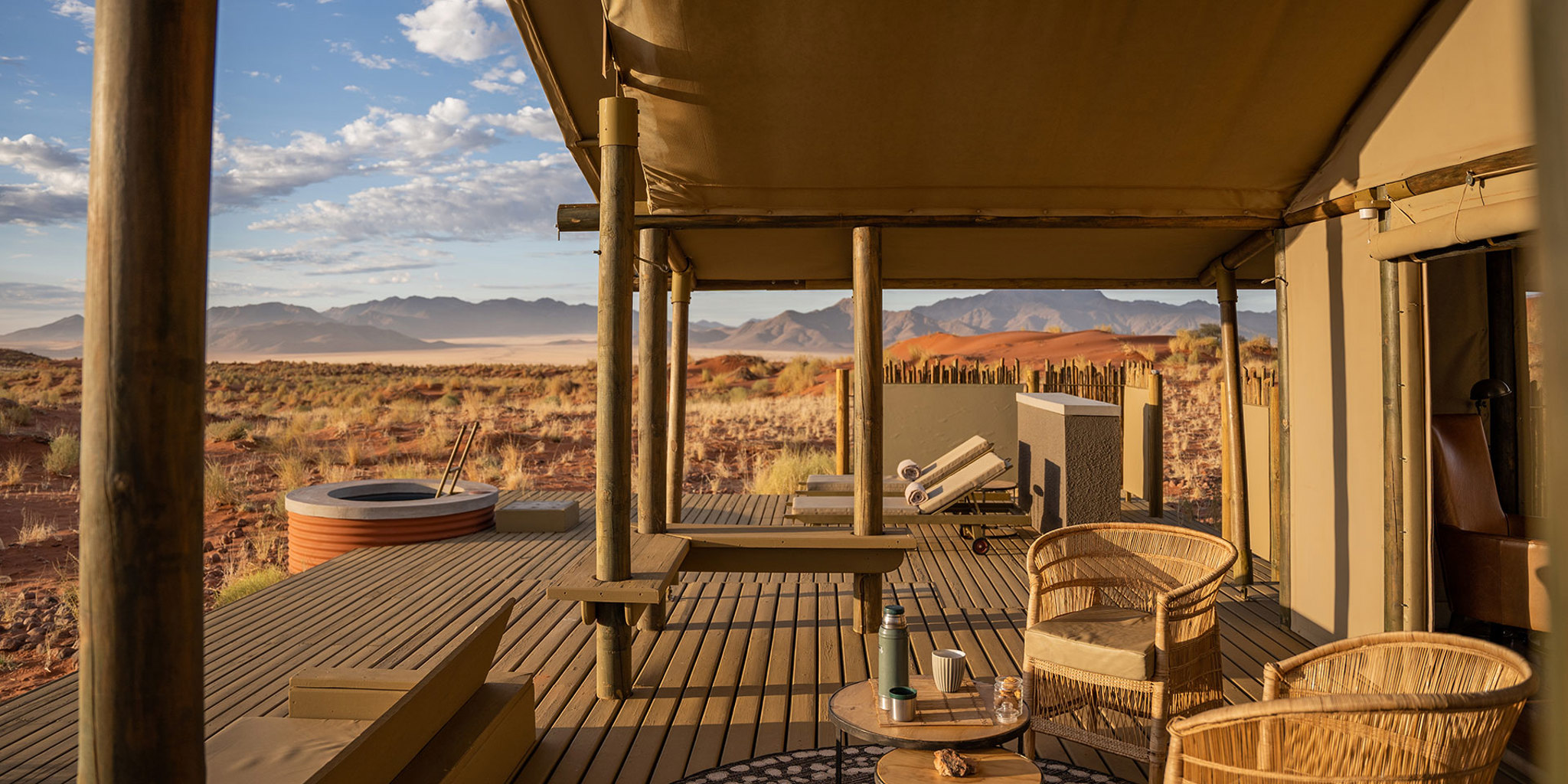 deck chiller, wolwedans dune camp, sossusvlei, namibia