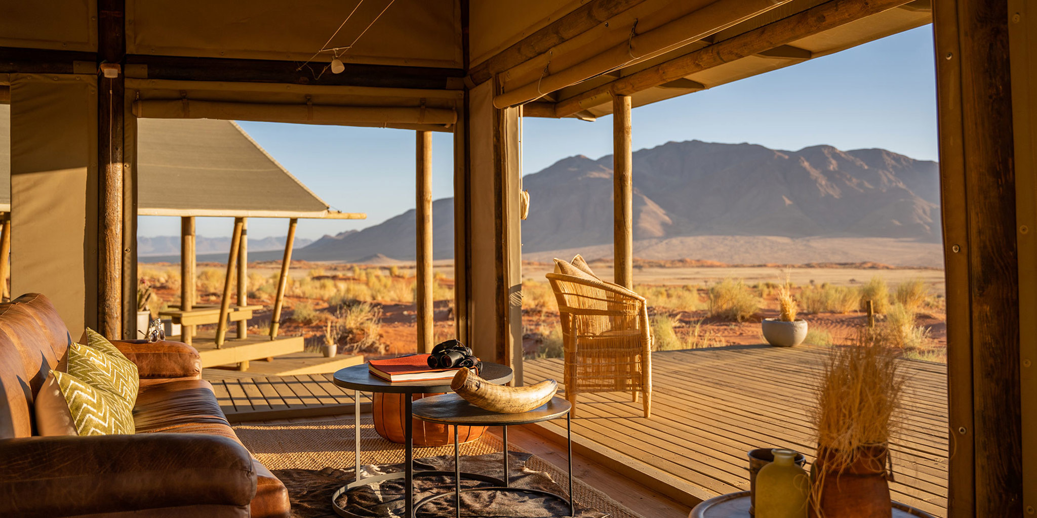 private lounge area, wolwedans dune camp, sossusvlei, namibia