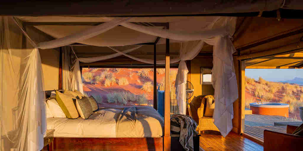 private room, wolwedans dune camp, sossusvlei, namibia