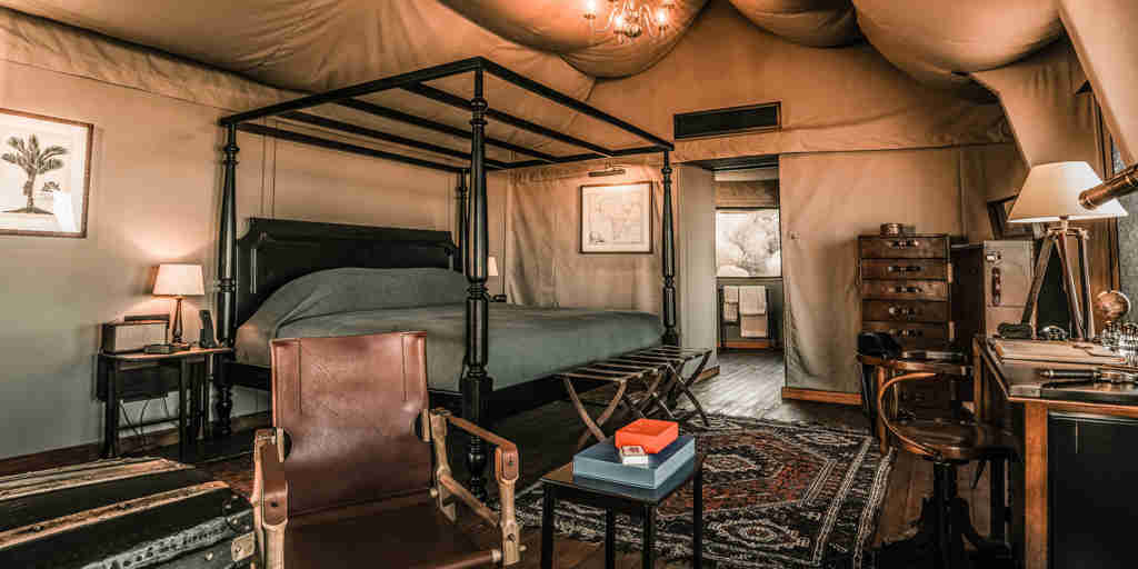 tent bedroom, Zannier Hotels Sonop, Hardap, Namib desert, Namibia