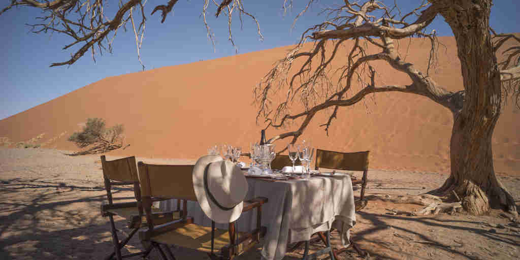 desert breakfast, Zannier Hotels Sonop, Hardap, Namib desert, Namibia