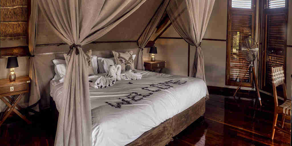 bed, deception valley lodge, central kalahari, botswana