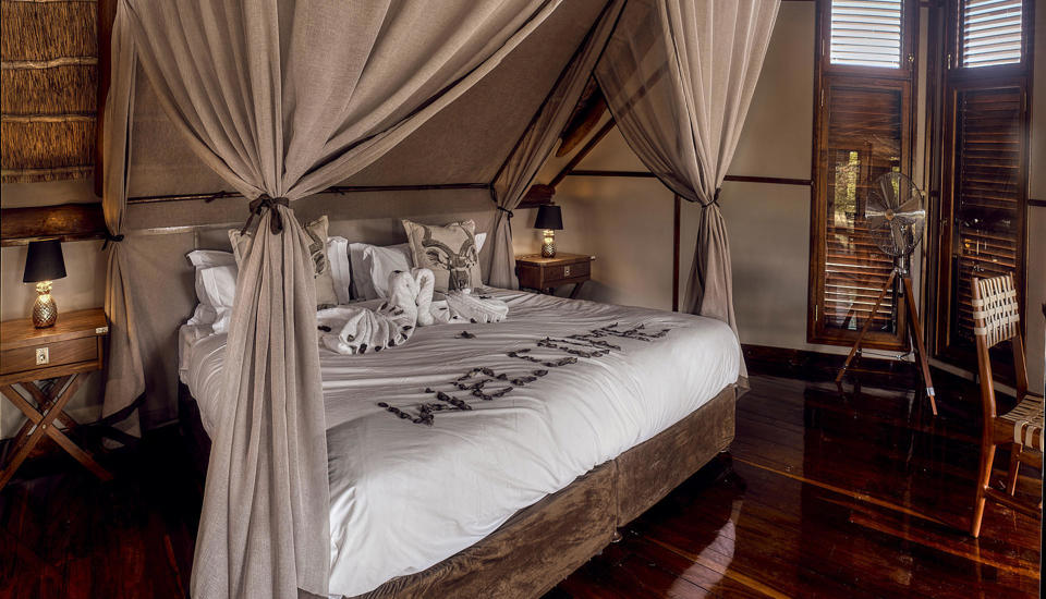 bed, deception valley lodge, central kalahari, botswana