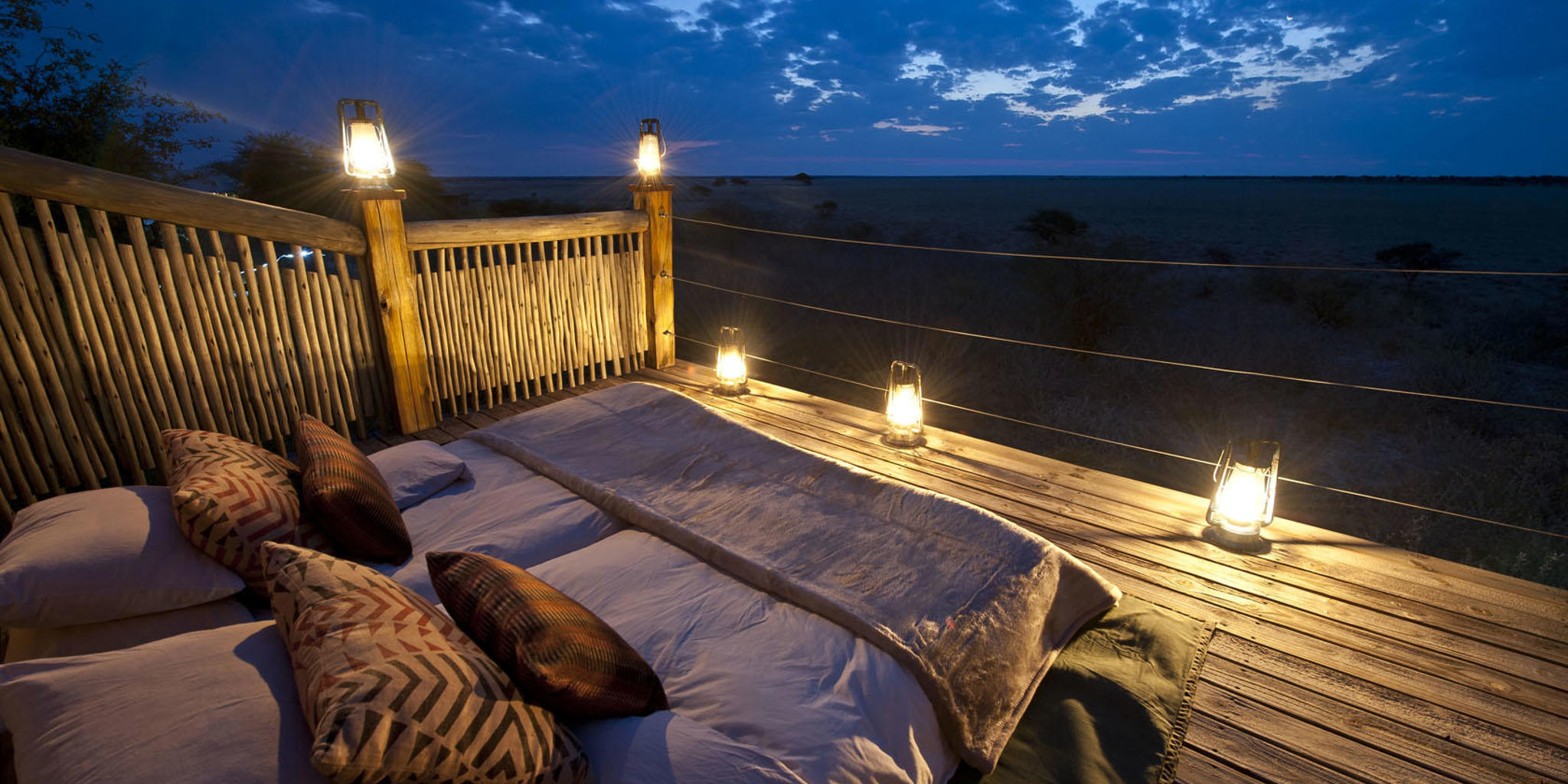 star bed,wilderness kalahari plains, central kalahari, botswana