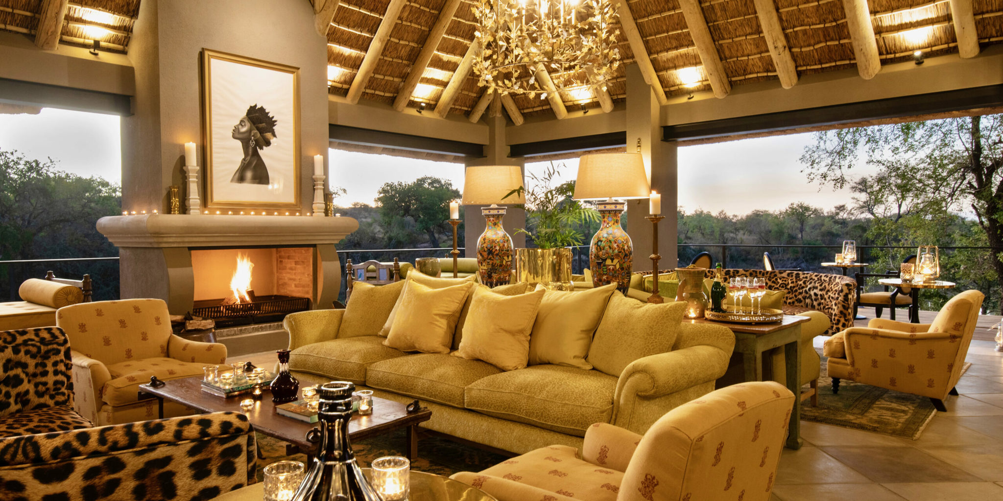 lounge area, waterside at royal malewane, thornybush game reserve, south africa