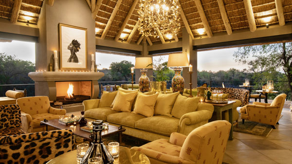 lounge area, waterside at royal malewane, thornybush game reserve, south africa