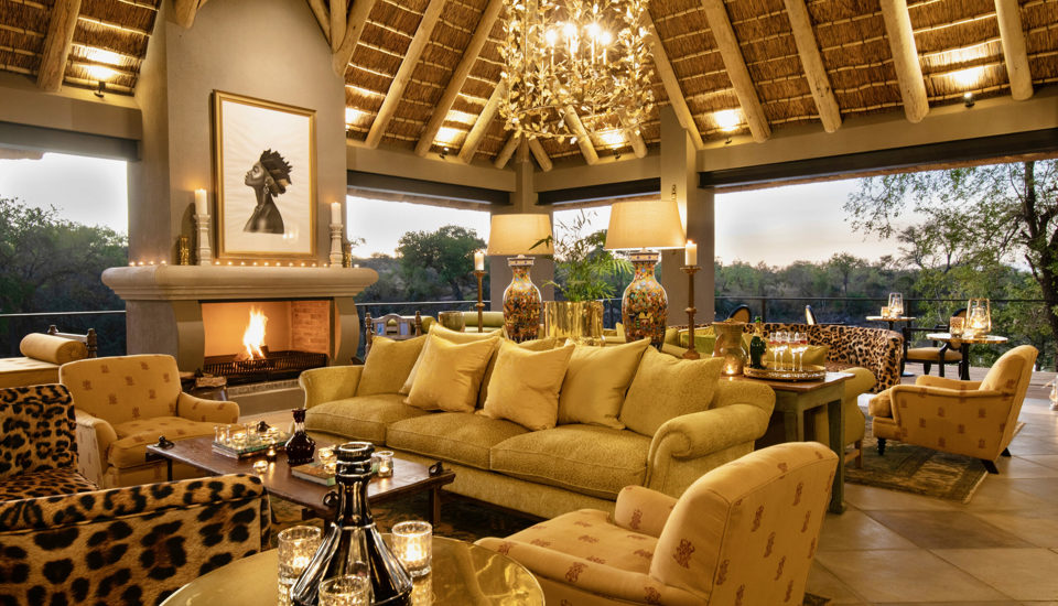 lounge area, waterside at royal malewane, thornybush game reserve, south africa