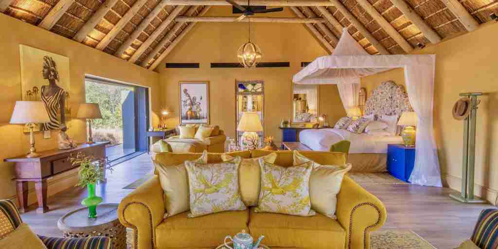 yellow suite, waterside at royal malewane, thornybush game reserve, south africa