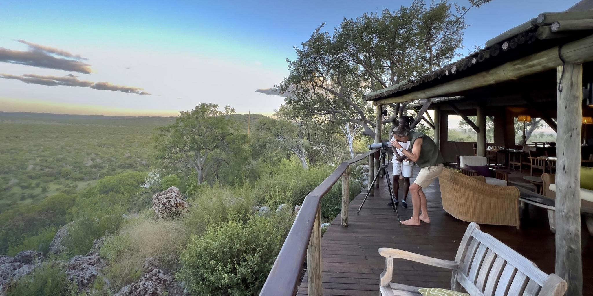 balcony view, little ongava, etosha national park, namibia