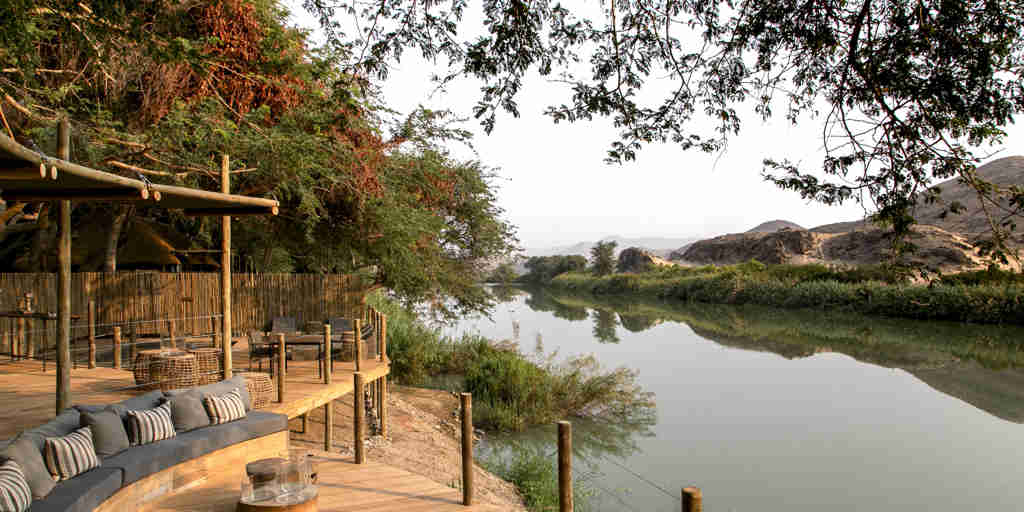 camp view, wilderness serra cafema, kunene river, namibia