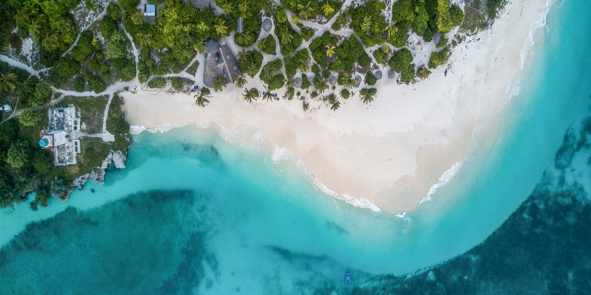 Arial view, Fanjove Island, Tanzania