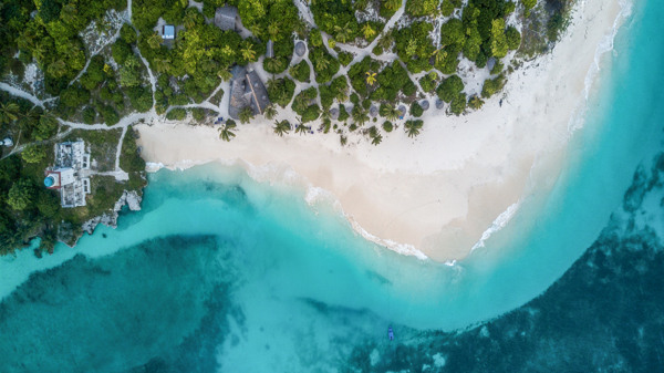 Arial view, Fanjove Island, Tanzania