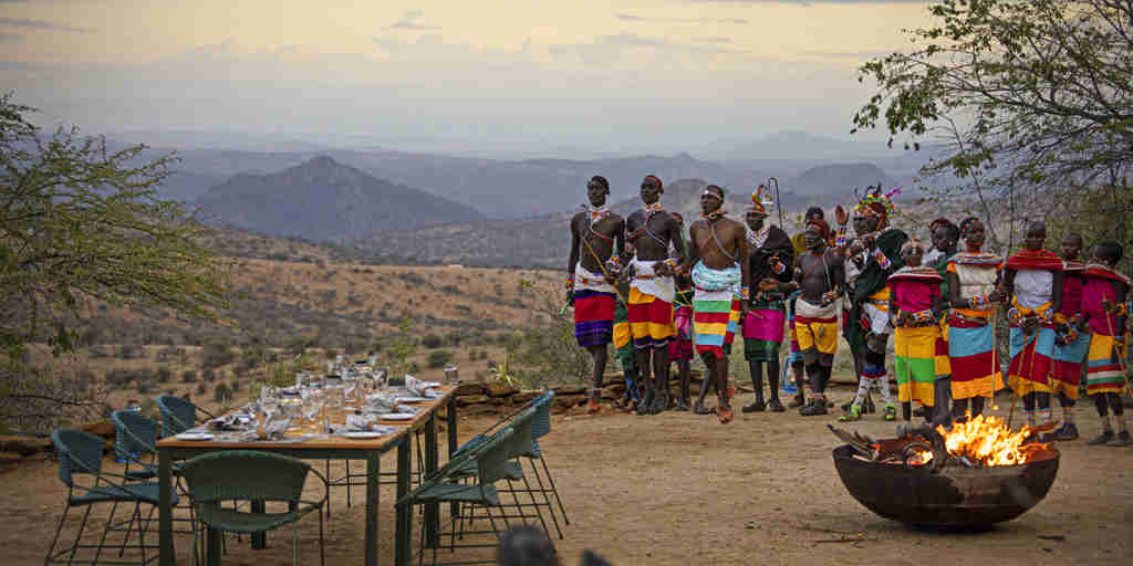 Boma dinner, warriors at Ol Lentille, Kenya