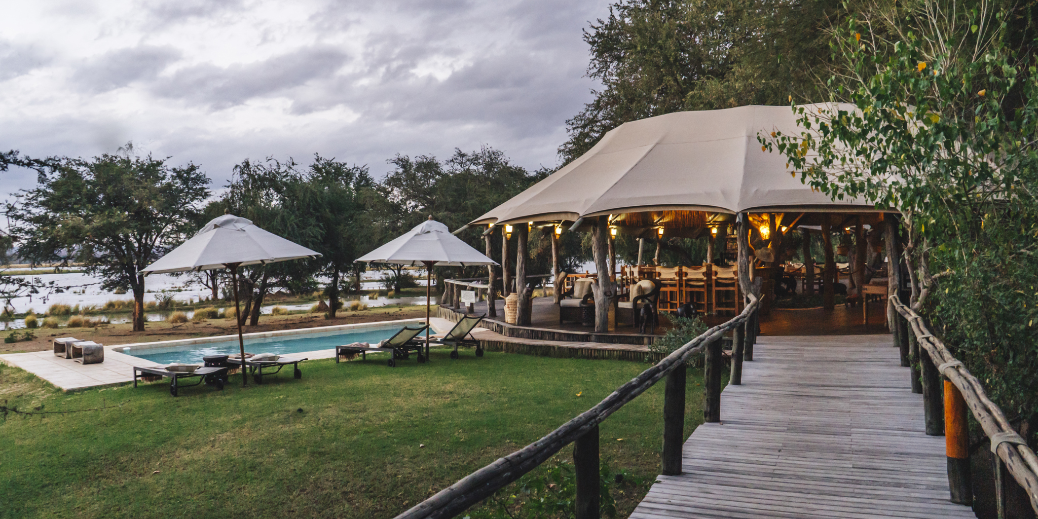 Swimming pool and main area, Anabezi, Zambia