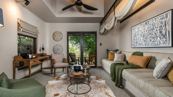 new lounge area,  sabi sabi bush lodge, sabi sand reserves, south africa