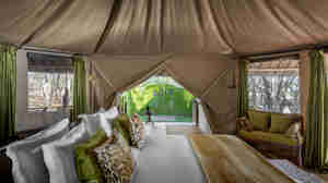 bedroom, siwandu camp, nyerere national park, tanzania
