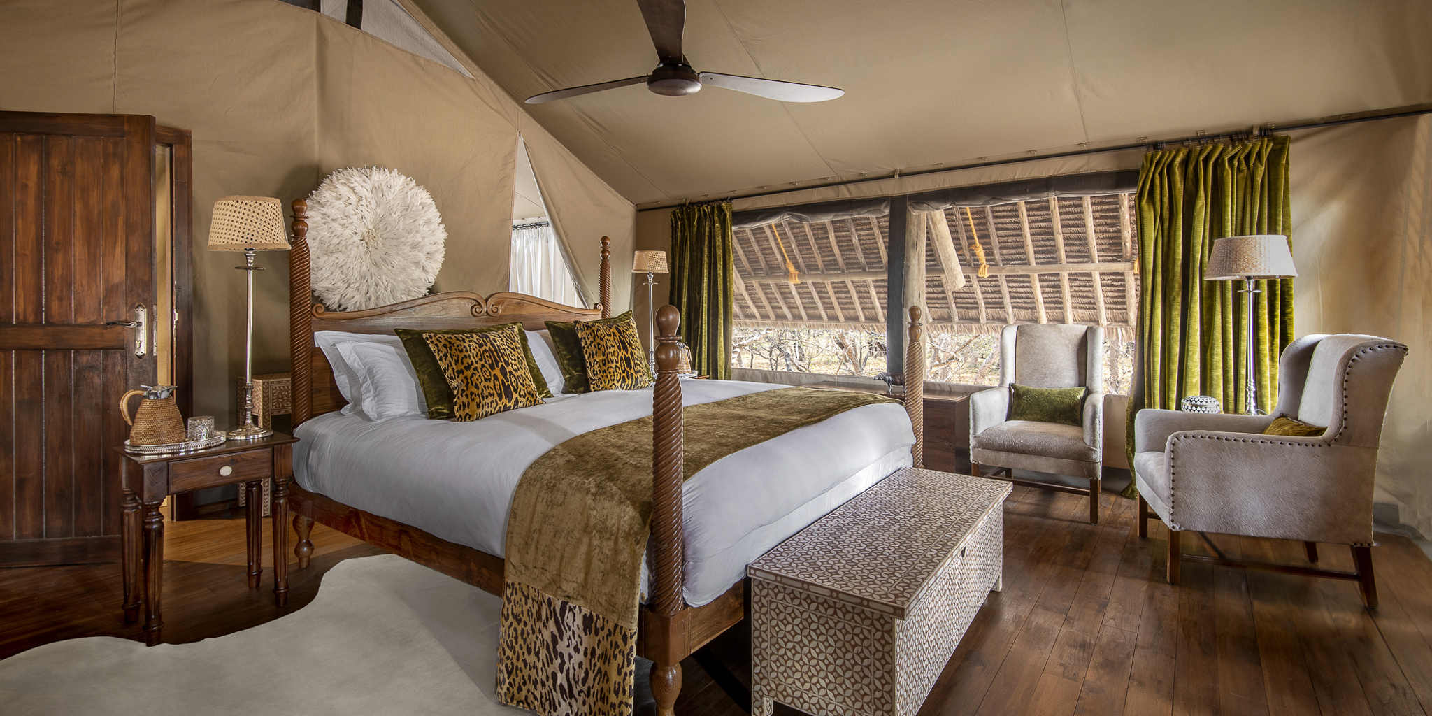 room interior, jongomero camp, ruaha national park, tanzania