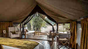 tented suite view, jongomero camp, ruaha national park, tanzania