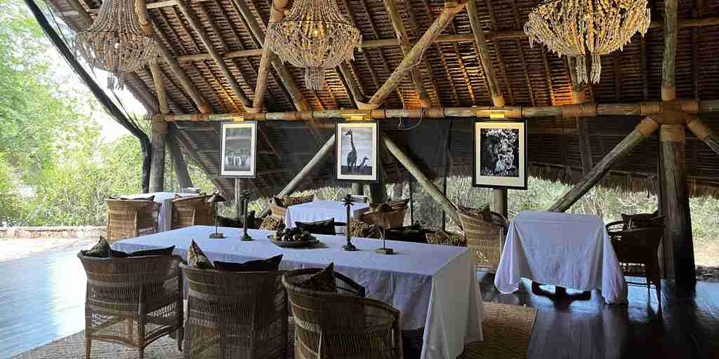 dining area, jongomero camp, ruaha national park, tanzania