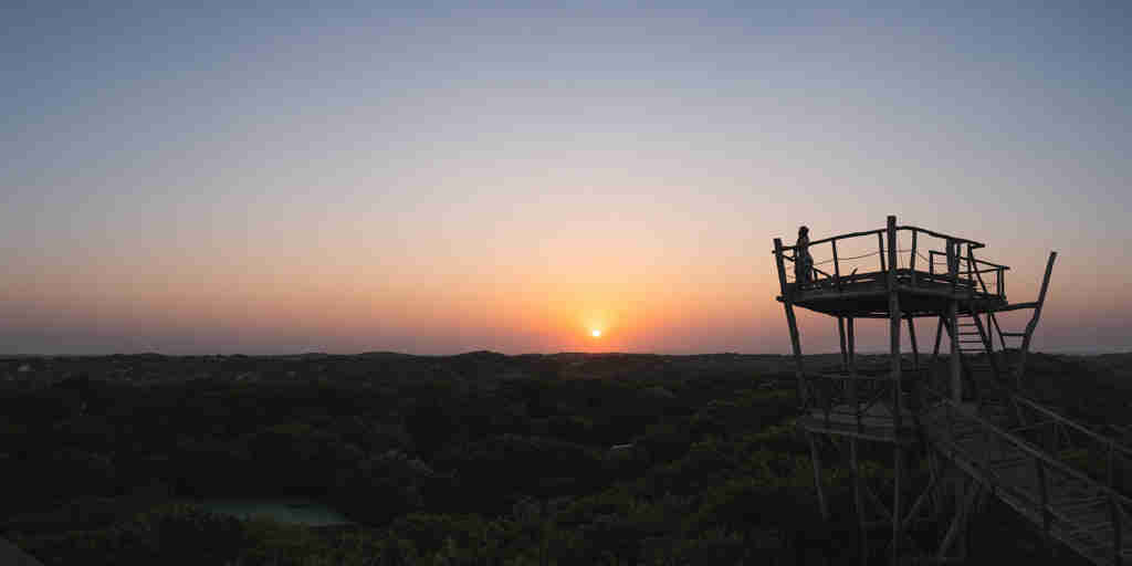 tower at sunset, colina verde, bazaruto, mozambique