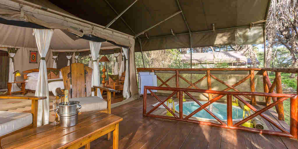private pool, elephant bedroom camp, the ngorongoro crater, tanzania