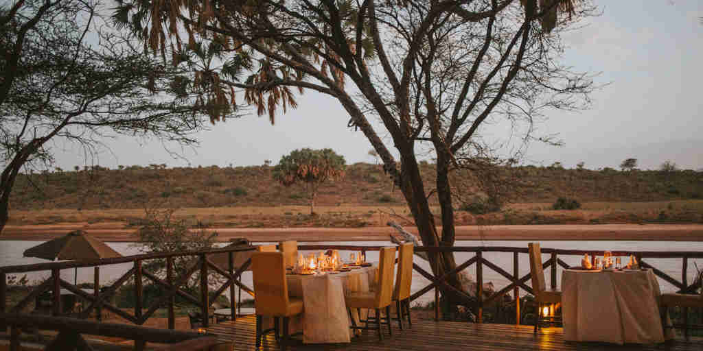 dining area, elephant bedroom camp, the ngorongoro crater, tanzania