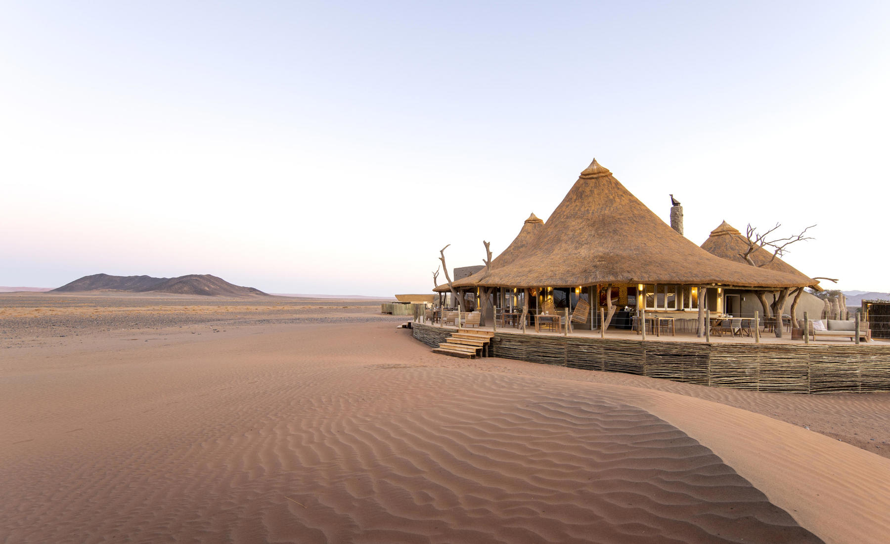 lodge exterior, wilderness little kulala, sossusvlei, namibia