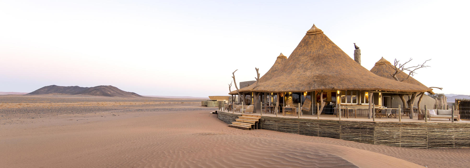 lodge exterior, wilderness little kulala, sossusvlei, namibia