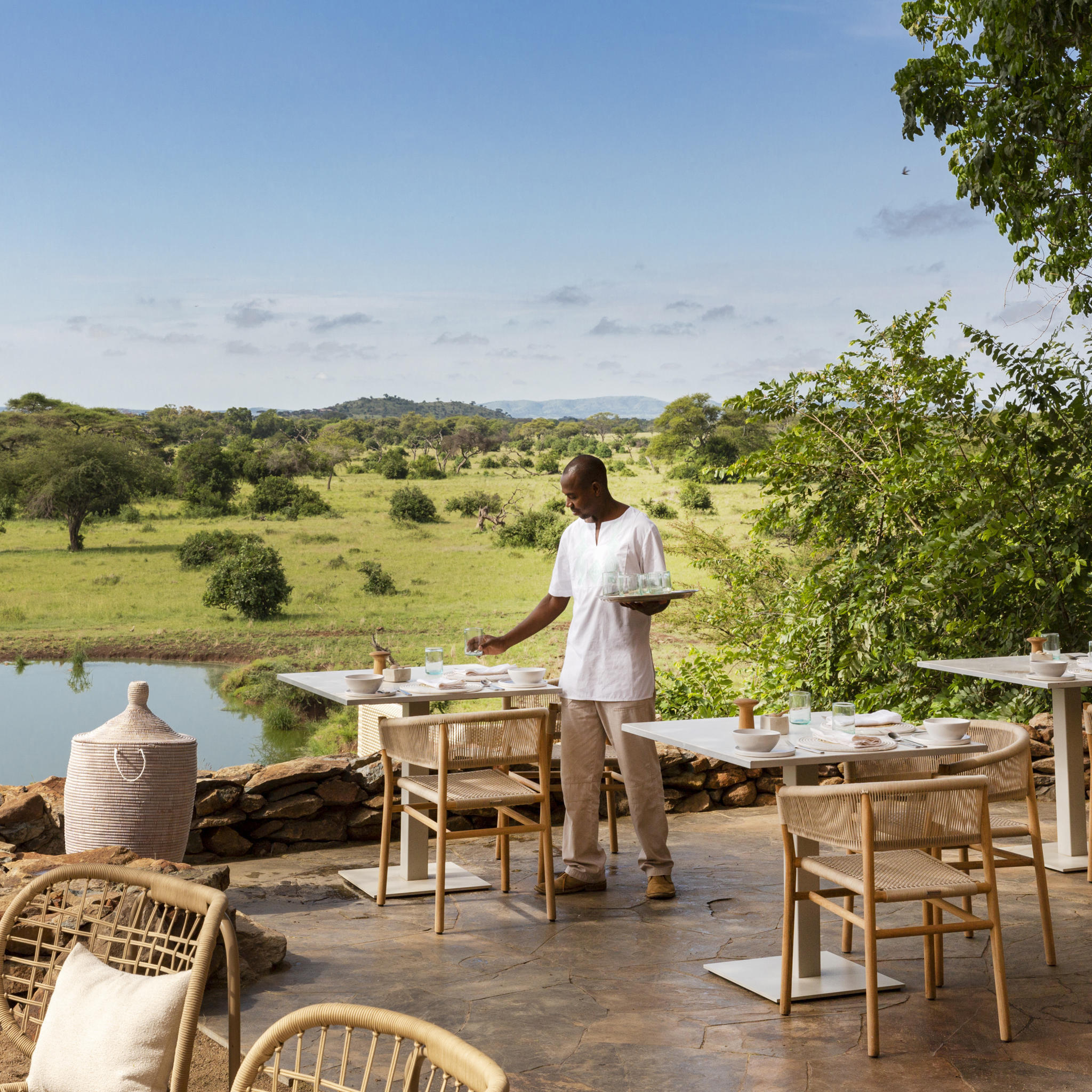 Outside dining, Singita Faru Faru, Tanzania luxury