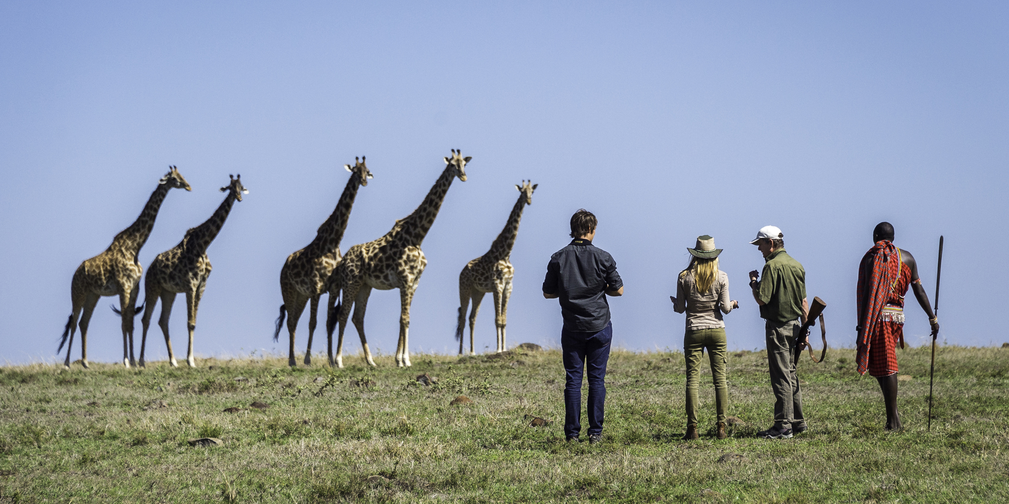 Giraffes, Governors Il Moran, Walking Safari, Kenya