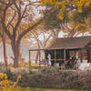 BUsh chalet outside, Old Mondoro, Lower Zambezi, Zambia