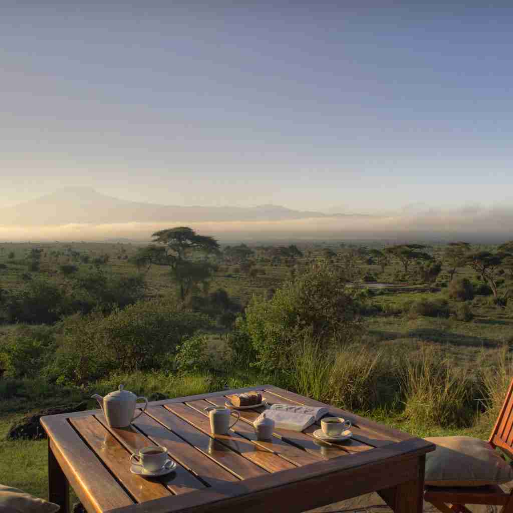 Morning Coffee view, Tortilis Camp, Amboseli, Kenya