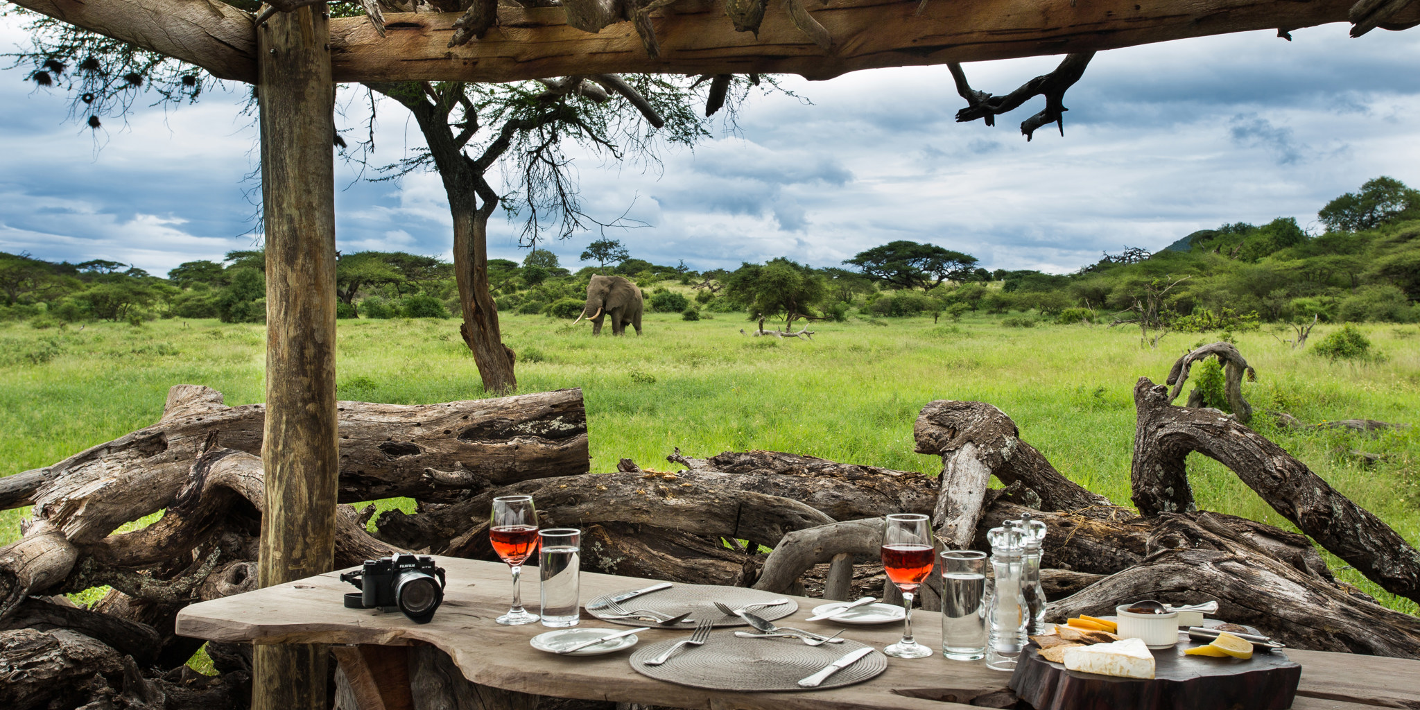 Elephant, waterhole, Ol Donyo, Kenya luxury safari
