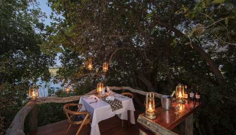 Private dining at Shinda Camp, Okavango Delta, Botswana