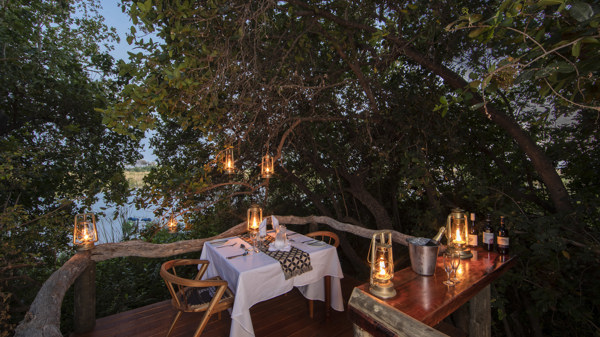 Private dining at Shinda Camp, Okavango Delta, Botswana